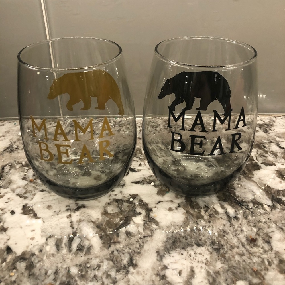 Mama Bear Wine Glasses
